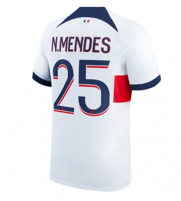 Paris Saint-Germain Nuno Mendes #25 Udebanetrøje 2023-24 Kort ærmer